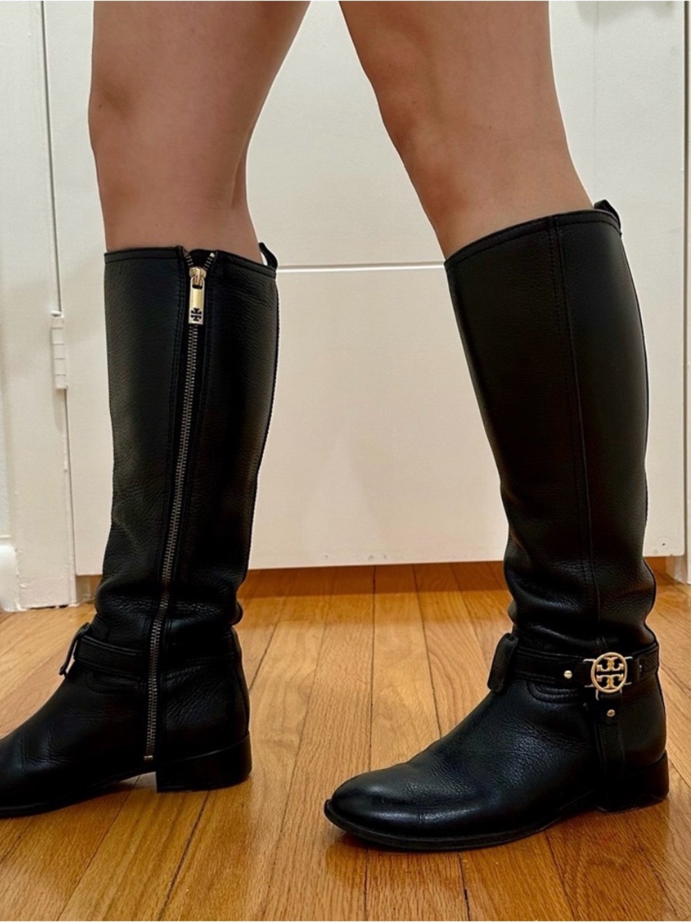 Tory Burch: Black Leather Riding Boots